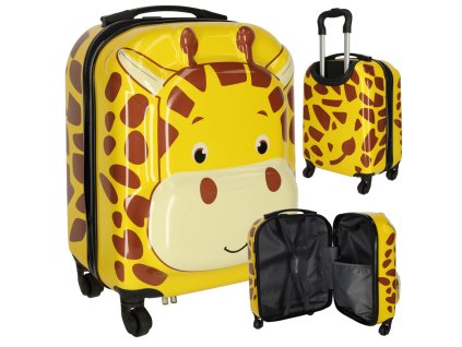 KIK KX3963_2 Dětský cestovní kufr na kolečkách žirafa AKCE