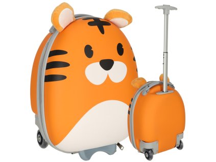 KIK KX3962 Dětský cestovní kufr na kolečkách tygr AKCE