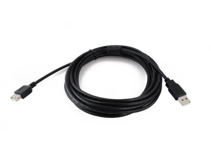 Premium USB kabel prodlužovací A-A, 2xstíněný 5m, černý, 352
