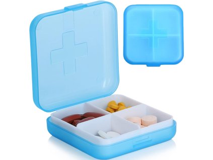 Kontejner krabička na léky doplňky tablety cestovní 4 přihrádky