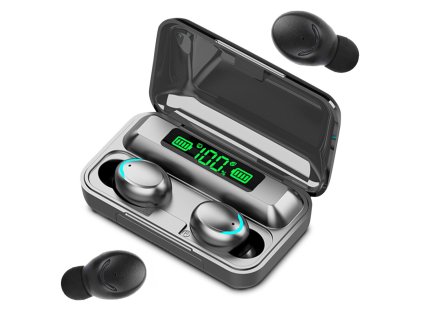 Bezdrátová sluchátka bluetooth f9 tws powerbank
