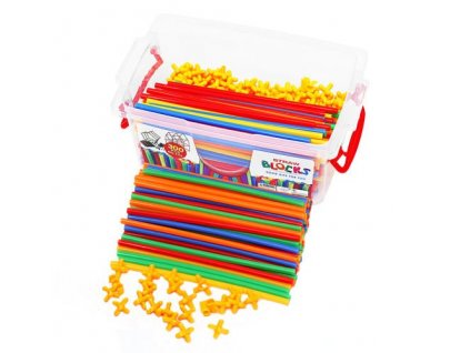 Stavebnice kreativní - stavění ze slámek 300 dílků, 6103