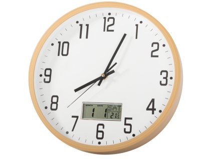 Nástěnné hodiny velké tiché 30cm kulatý ukazatel datum teplota sekundy