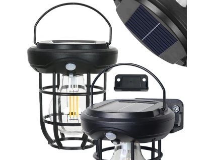 Solární lampa stmívací se senzorem pohybu 3 režimy 3 led 1800lm vodotěsná