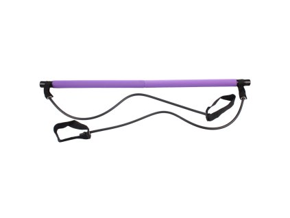 Pilates Sticks posilovací tyč s gumou fialová varianta 38470