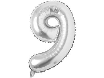 Nafukovací balónky čísla maxi stříbrné - 9