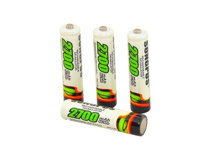 4ks tužkové nabíjecí baterie AAA kapacita 2700 mAh
