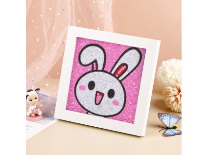 Diamantové malování pro děti - králíček