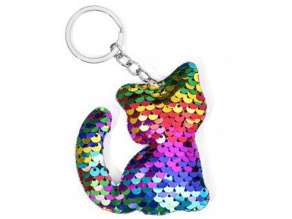 eng pl Keychain KITTY rainbow sequins 2946 1