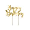 KIK KX4564 Zapichovací dekorace na dort zlatá Happy Birthday 22,5 cm