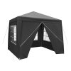 Zahradní párty stan 3x3 m + 4 boční stěny, šedý, 7908