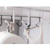 Kuchyňský závěsný stojan bílý kov 6 háčků na nádobí háčky