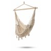 KIK KX7938 Závěsné houpací křeslo s třásněmi a polštáři - béžové