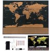 Stírací mapa světa s vlajkami 82 x 59 cm s příslušenstvím, černá, 9410