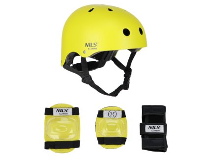 MR290+H230 ŽLUTÁ VEL.M HELMA S CHRÁNIČI NILS EXTREME (Velikost M)