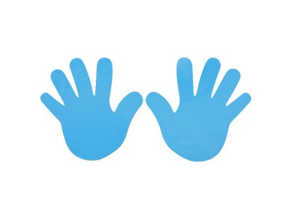 Hand značka na podlahu modrá