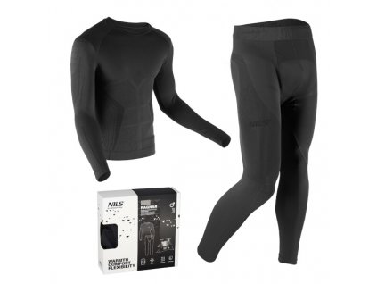 Pánské bezešvé termoprádlo NILS BTZ0060 Ragnar černé (Velikost 2XL/3XL)