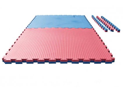 Tatami puzzle - 1m x 1m x 4cm - modro/červená
