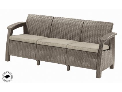 Zahradní nábytek Keter Corfu love seat max třísedačková pohovka cappuccino