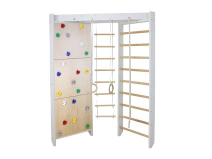 Žebřiny s příslušenstvím SPORT WHITE 4 – výška 220/240 cm, nosnost 120 kg