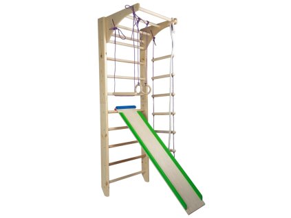 Wooden Wall Bars with Removable Horizontal Bar and Accessories KOMBI 3 – 220/240 cm – 120 kg Capacity