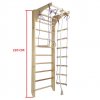 Wooden Wall Bars with Removable Horizontal Bar and Rope Accessories KOMBI 2 – 220/240 cm – 120 kg Capacity