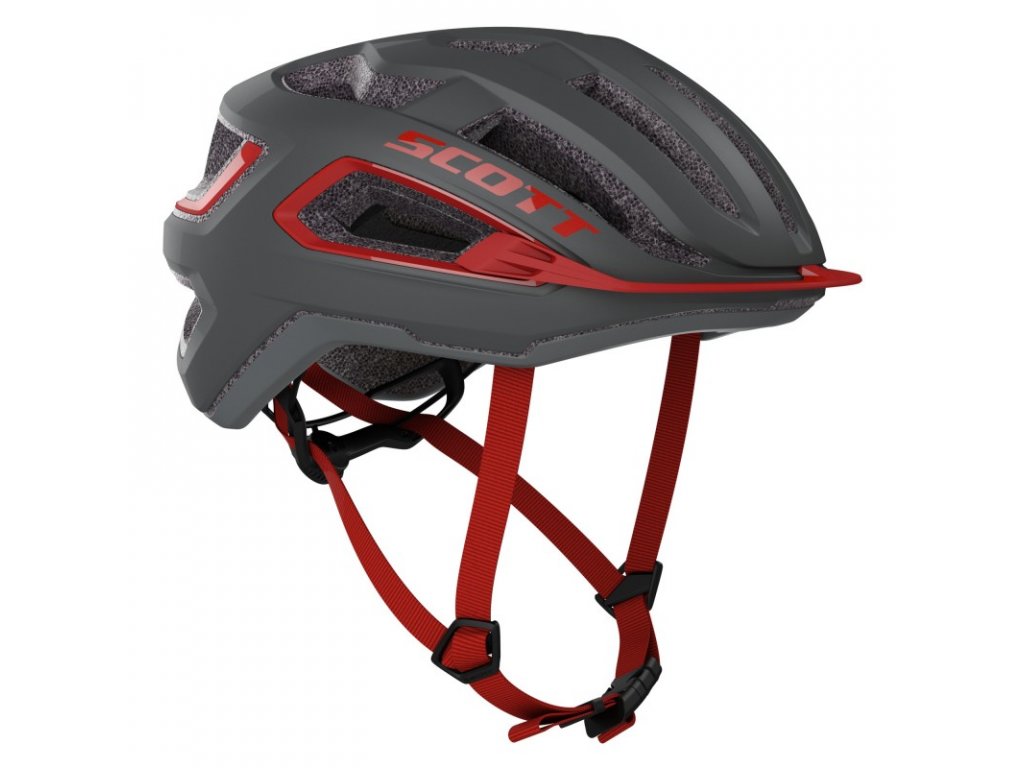 cyklistická helma Scott ARX dark grey/red