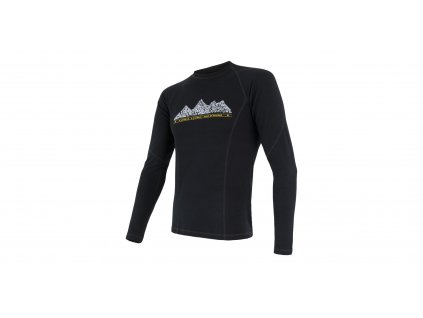 Sensor Merino DF Adventure pánské triko dlouhý rukáv, černé