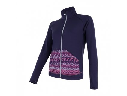 Sensor Tecnostretch Pattern dámská mikina celozip, fialová