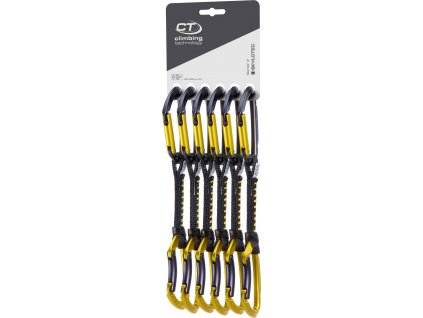 Climbing Technology express set Lime set 12 cm DYNEEMA - pack of 6, anthracite/mustard