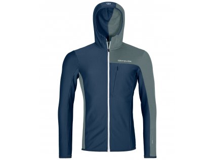 Ortovox mikina Fleece Light Grid Hooded Jacket Men's, deep ocean