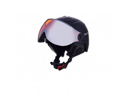 BLIZZARD Helma DOUBLE VISOR SKI HELMET, BLACK MATT, ORANGE LENS, MIRROR