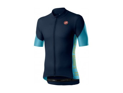 Castelli dres ENTRATA V JERSEY, SAVILE BLUE/CELESTE/SAFFRON