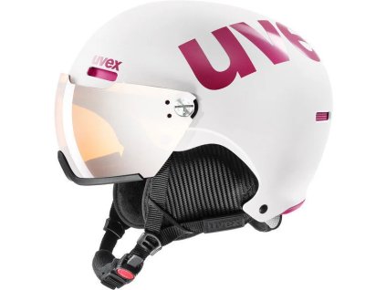 2913 2913 uvex hlmt 500 visor ski helmet white pink mat