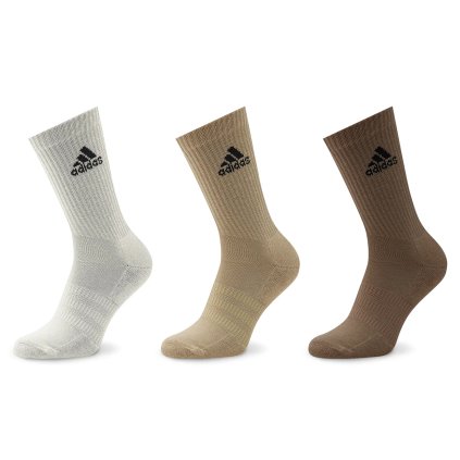 suprava 3 parov vysokych ponoziek unisex adidas cushioned crew ic1315 wonder white magic beige earth strata