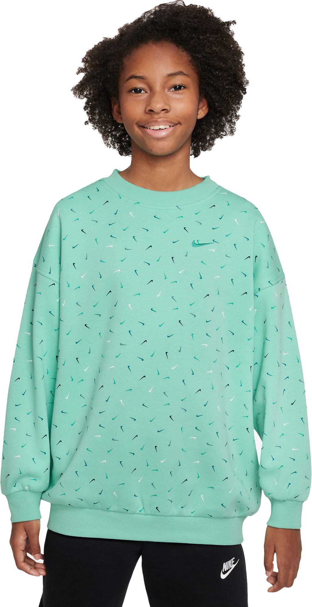 Nike NSW CLUB FLC OVRSZD CRW LOGO Veľkosť: XS, Dievčenská mikina, Velikosť: XS