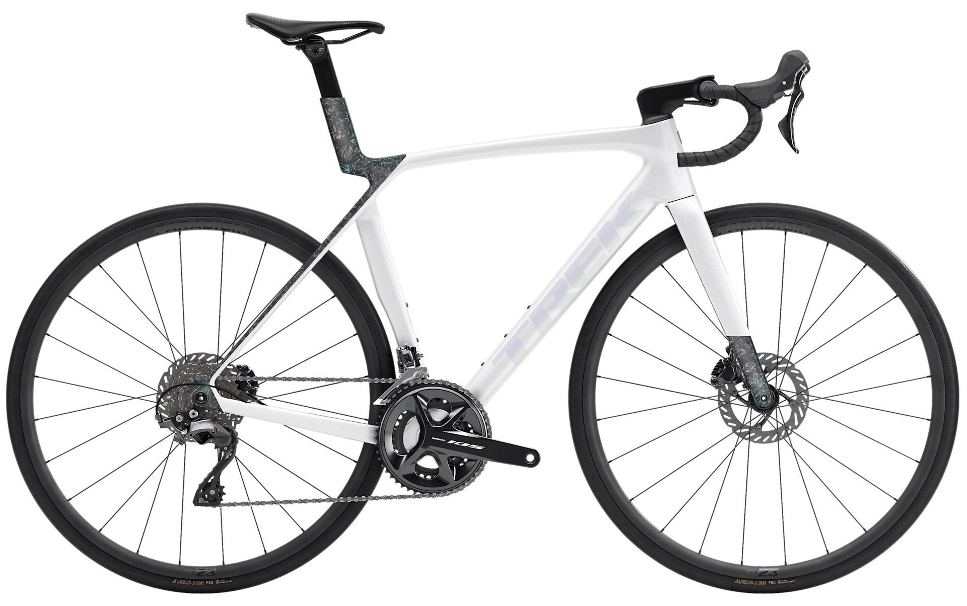 Trek Madone SL 5 Gen 8 Gloss Crystal White/Matte Deep Smoke 2026 /L, Cestný bicykel, Velikosť: M/L
