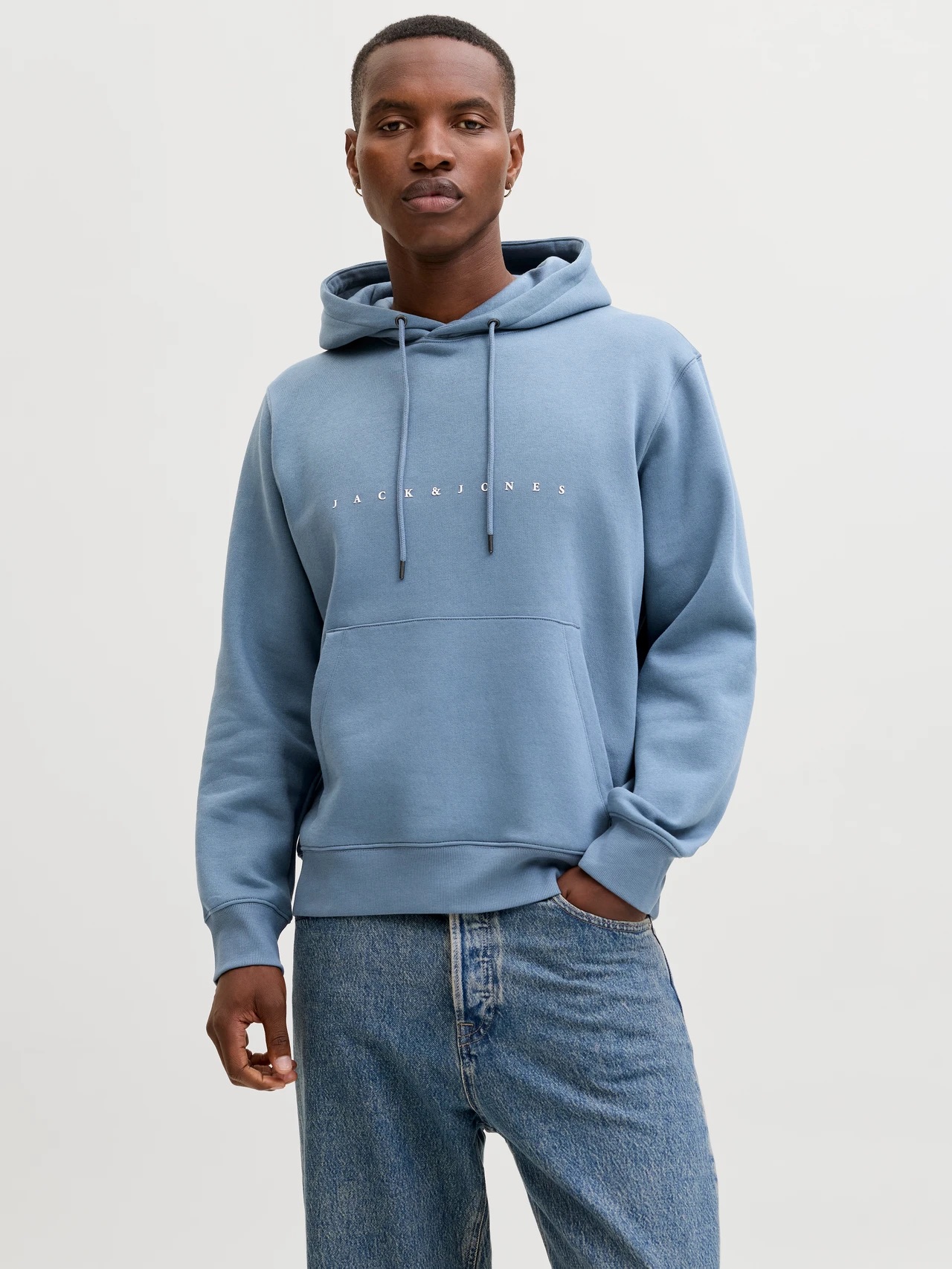 JACK AND JONES Jack & Jones Star Sweathood - Veľkosť: XL | Farba: Modrá · záber 2