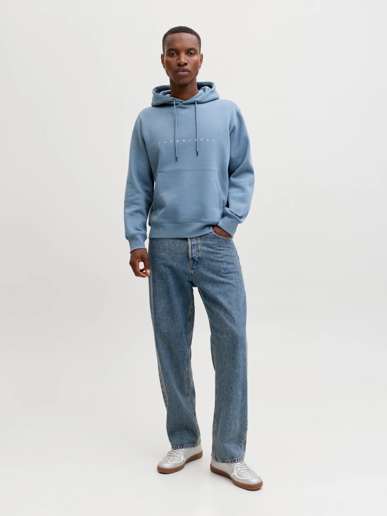 JACK AND JONES Jack & Jones Star Sweathood - Veľkosť: XL | Farba: Modrá · záber 4