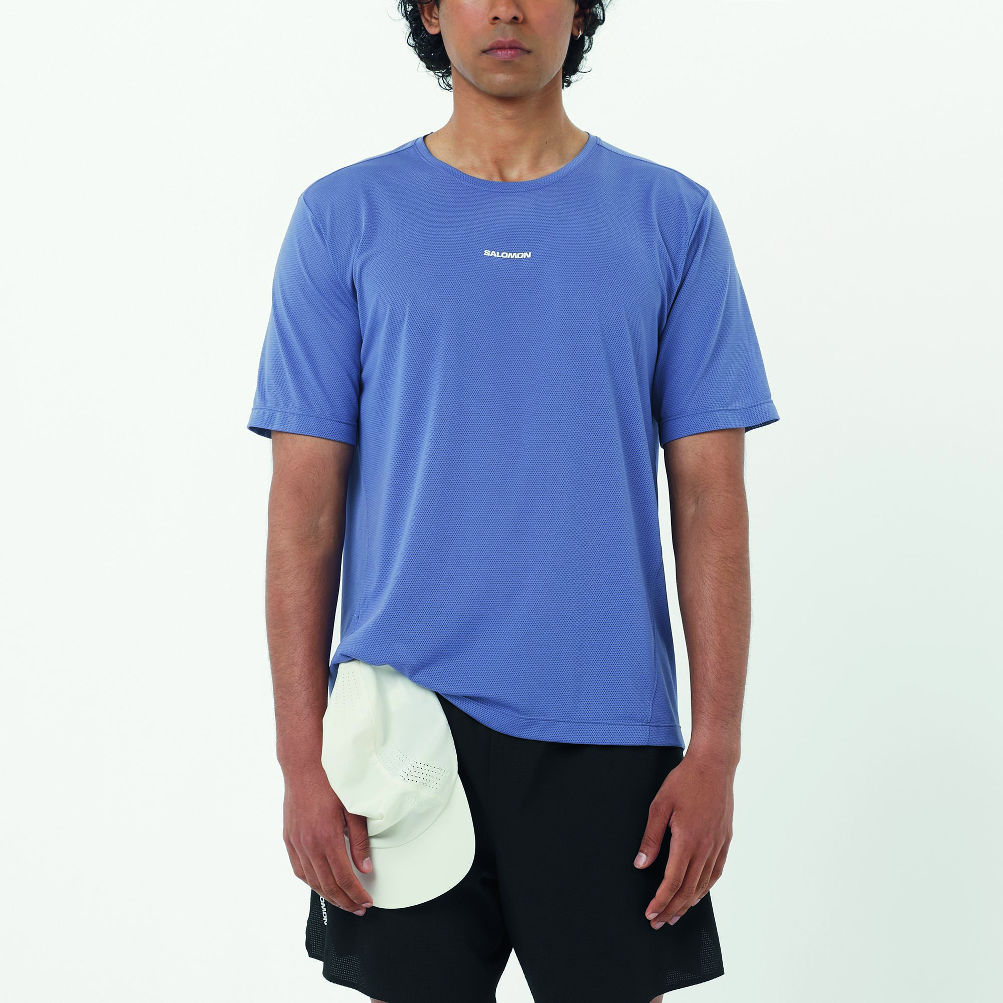 Salomon SHKout Core SS Tee M - Veľkosť: XL | Farba: Modrá · záber 2