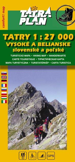 Mapa TATRAPLAN Vysoké a Belianske Tatry 1:27000 Veľkosť: Univerzálna veľkosť