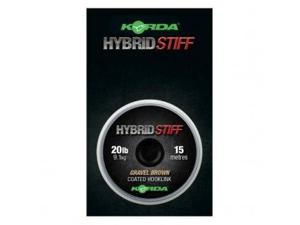 Korda stužená šnúrka Hybrid Stiff Gravel Brown 15 m 20 lb 9,1 kg (KHY6)