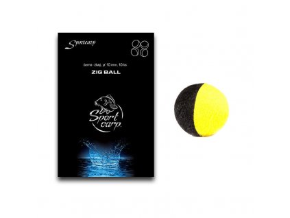 Sportcarp plávajúce penové nástrahy Zig Balls čierno-žlté 10 mm 10 ks