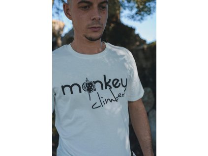 Monkey Climber tričko Front Cover T-Shirt White