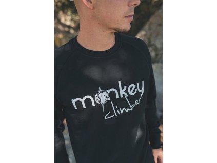 Monkey Climber mikina Front Cover Crewneck Black
