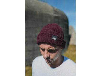 Monkey Climber kulich Halfwrap Beanie Burgundy