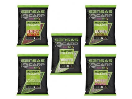 sensas mini sticky pellets power green 700gr