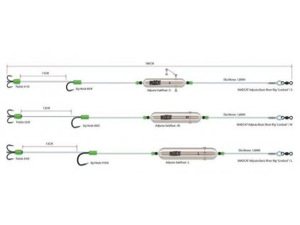 MadCat montáž na sumce Adjusta Basic River Rigs Live Bait