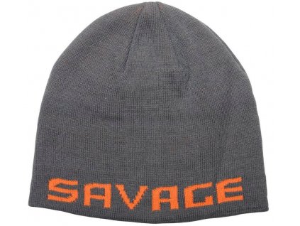 Savage Gear čepice Logo BeanieRock Grey Orange (73738)
