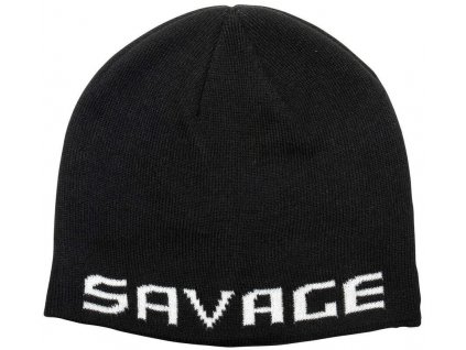 Savage Gear čepice Logo Beanie Black White (73739)